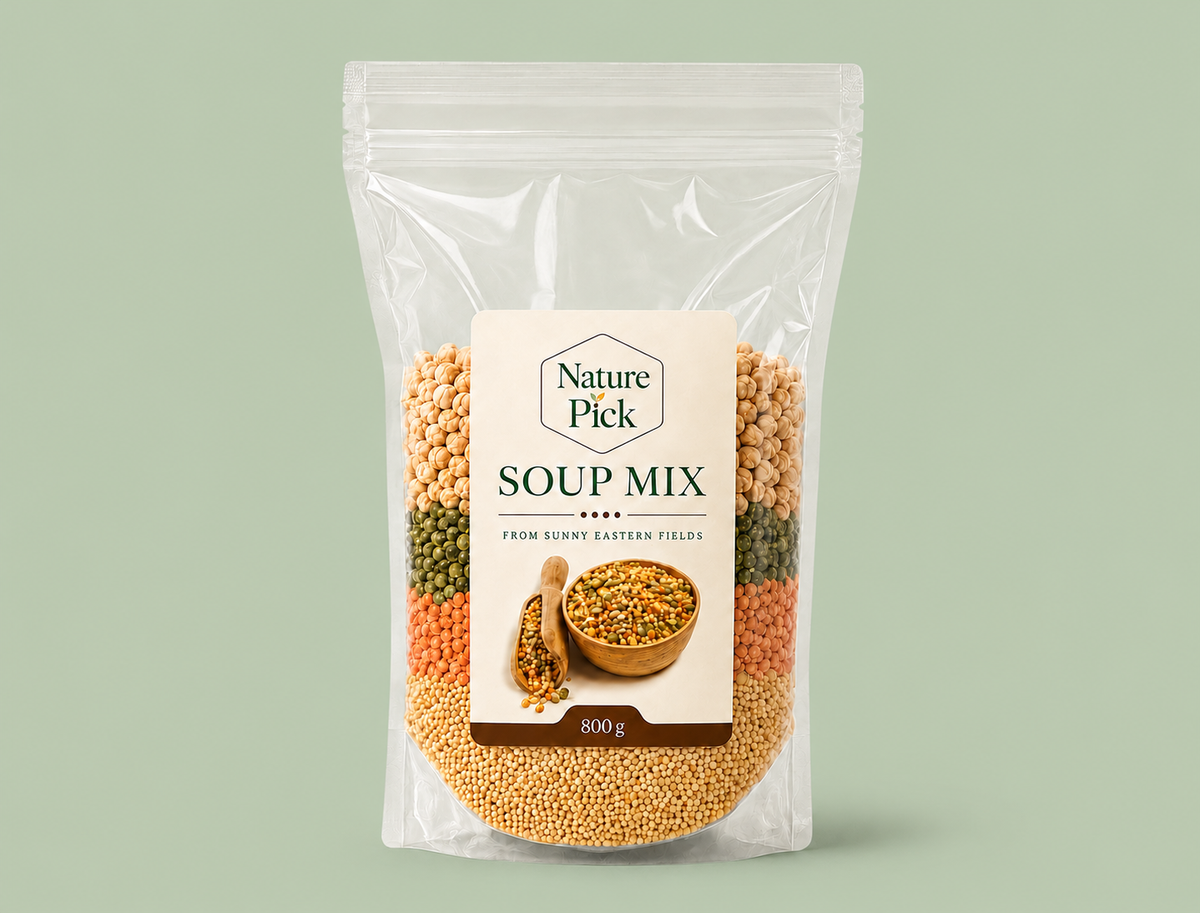 Soppmix, linser, bönor, ärtor och hirs 800 g – Nature Pick