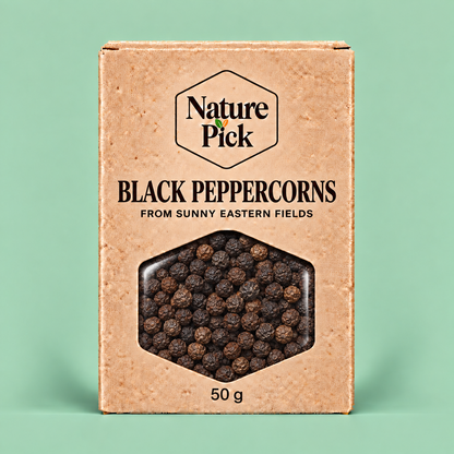 Whole black peppercorns