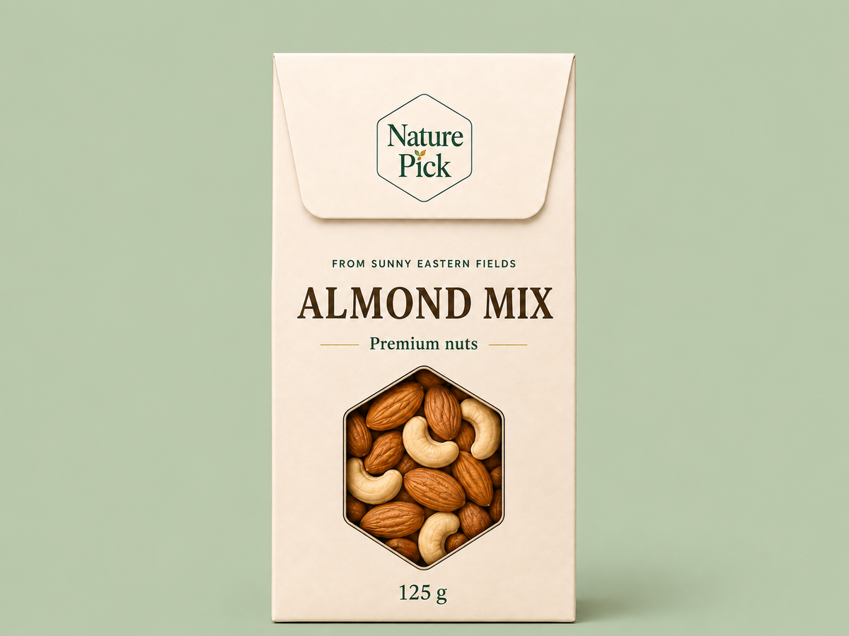 Mandelmix, naturella och skållade mandlar 125 g – Nature Pick